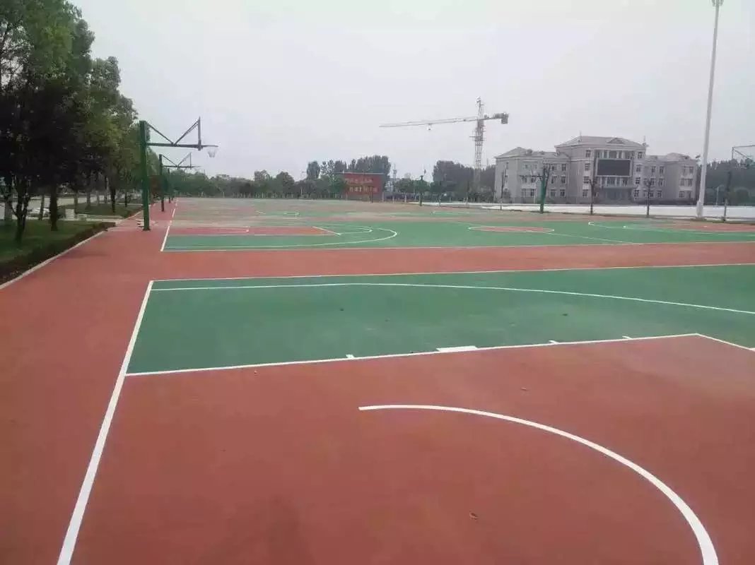 湖北孝感孝昌某部隊(duì)4100丙烯酸籃球場(chǎng)完工！
